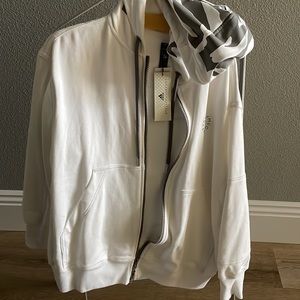 NWT Adidas Stella McCartney women white zippered hoodie jacket sweater Size M
